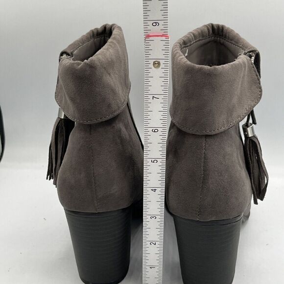 Lauren Conrad Sweet Pea Women's Side Zip Ankle Boots Size 10M Gray Tassel Pulls - Picture 6 of 10